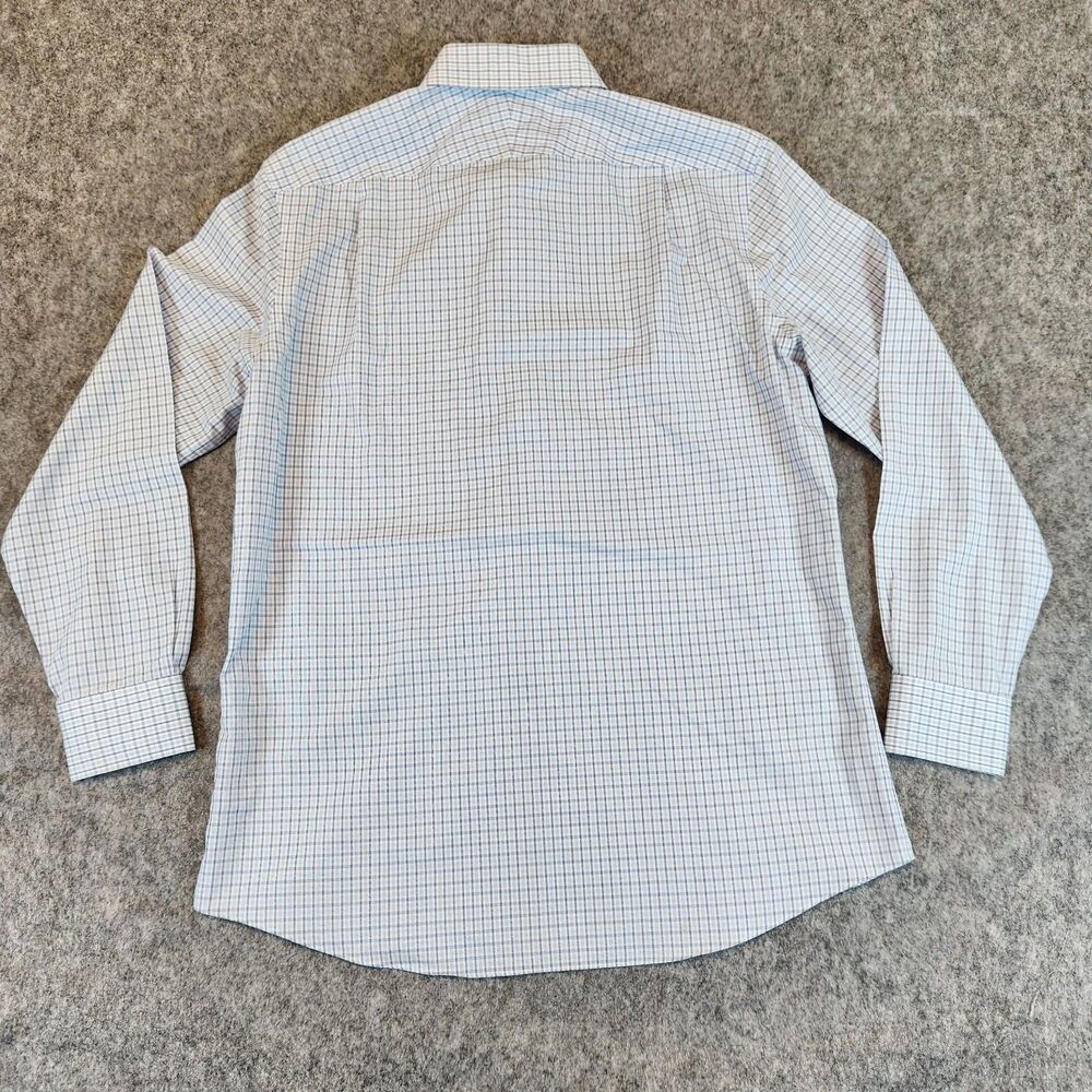 Charles Tyrwhitt Dress Shirt Men 17/36 Blue Plaid‎ Slim Non Iron Work Business - Picture 8 of 10